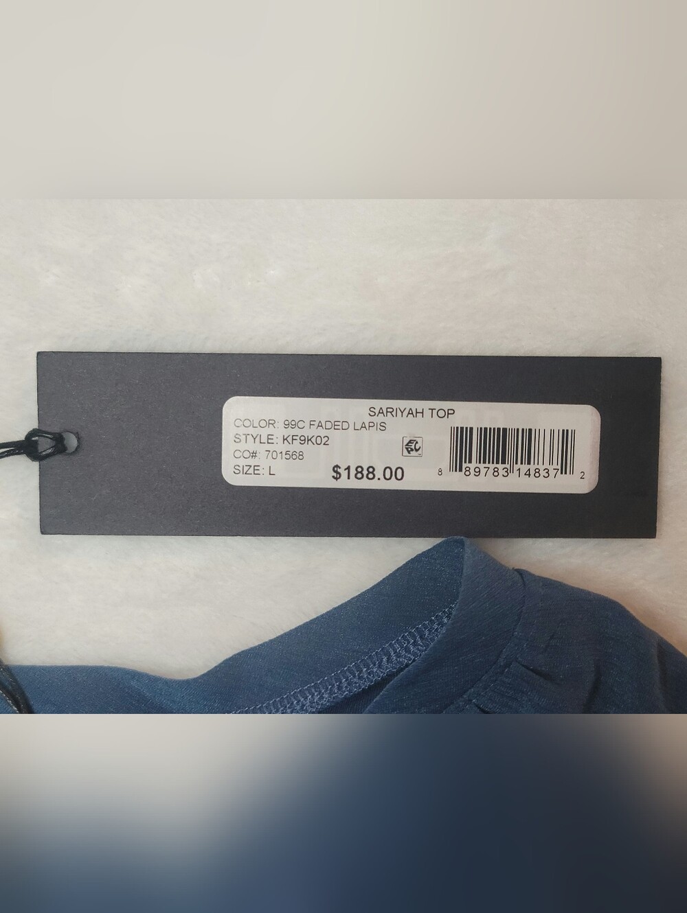 NWT Kobi Halperin Sariyah Shirred Sleeveless Top Sz Lrg Faded Lapis Ruched Top - Picture 14 of 15